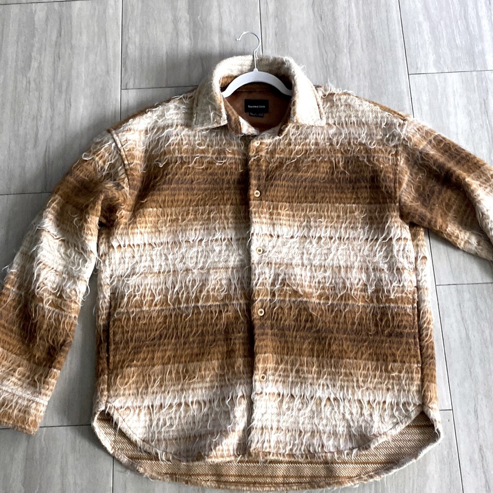 Faux Mohair Button up
